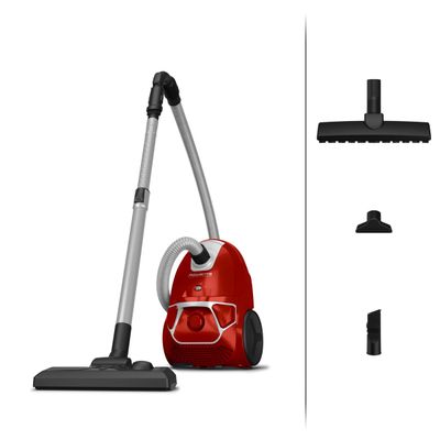 Aspirator cu sac Rowenta Compact Power parquet RO3953EA, 900W, Clasa A, Tub telescopic din metal, Sac Hygiene+, Rosu