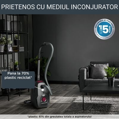 Aspirator cu sac Rowenta RO4933EA, 900W, Clasa A, 75 dB, 4.5 L, Negru