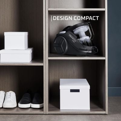 Aspirator fara sac Rowenta Compact Power Cyclonic RO3725EA, 750W, recipient praf 1.5L, 3 niveluri de filtrare, tub metalic telescopic, duza spatii inguste, duza tapiterie, negru