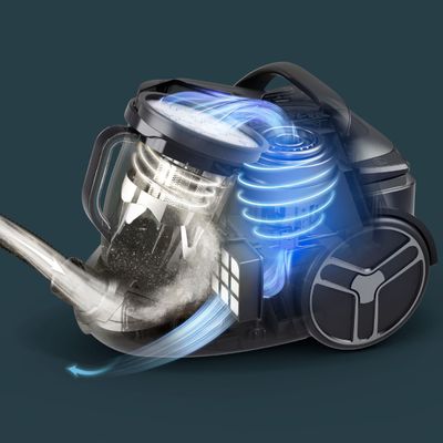 Aspirator fara sac Rowenta Silence Force Cyclonic Effitech® RO7935EA, 500 W, recipient pentru praf 2.5 L, 3 niveluri de filtrare, negru