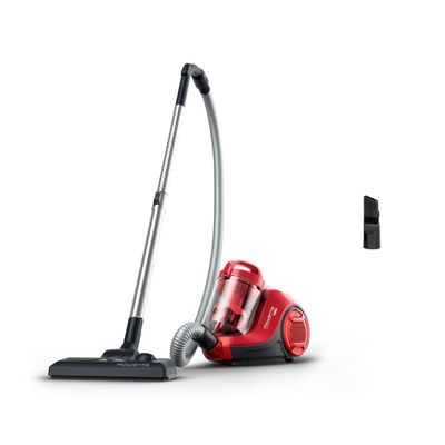 Aspirator fără sac Rowenta Swift Power Cyclonic RO2913EA, 750W, 3 niveluri de filtrare, Tehnologie Effiwatts, acoperire 7.5m, motor Effitech, roșu