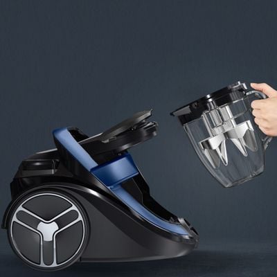 Aspirator fara sac Silence Force Cyclonic Effitech® RO7971EA, 500 W, recipient pentru praf 2.5 L, 3 niveluri de filtrare, negru & albastru