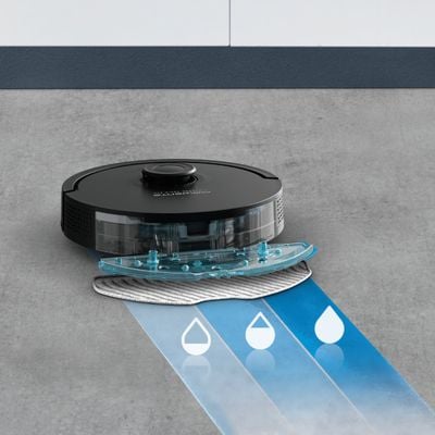 Aspirator robot Rowenta X-Plorer Serie 275 RR8865E0, putere 8.000 Pa, 120 minute, 4 trepte putere, management harti, statie de incarcare, recipient praf 0.3 L, laser LiDAR 360°, perie anti-incalcire, Wi-Fi, negru