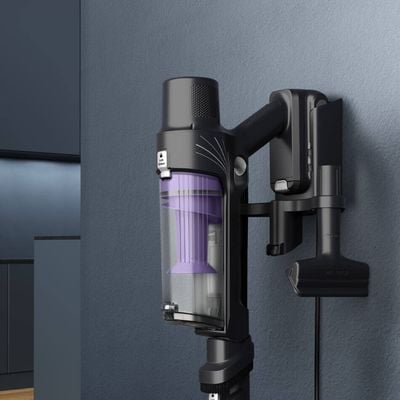 Aspirator vertical Rowenta X-Pert 7.60 RH6A35WO, 140W, autonomie pana la 45 minute, filtrare 99%, recipient de praf 0.44L, perie cu LED, Tehnologie ciclonica, violet & negru