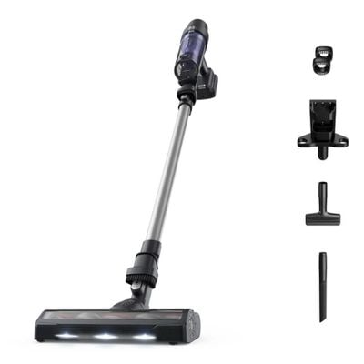 Aspirator vertical Rowenta X-Pert 7.60 RH6A35WO, 140W, autonomie pana la 45 minute, filtrare 99%, recipient de praf 0.44L, perie cu LED, Tehnologie ciclonica, violet & negru