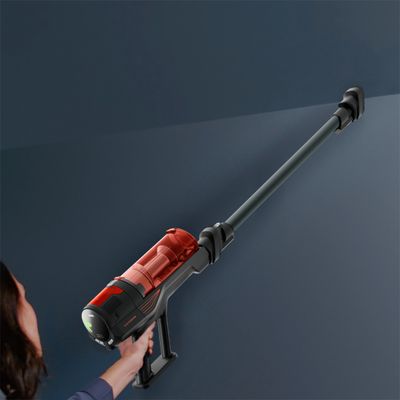 Aspirator vertical fara fir Rowenta X-Force 8.80 Animal RH1871E0, 250 W, 100 air watts, autonomie de pana la 45 minute, iluminare LED, sistem Digital Control, greutate redusa, filtrare pana la 99%, rosu & negru