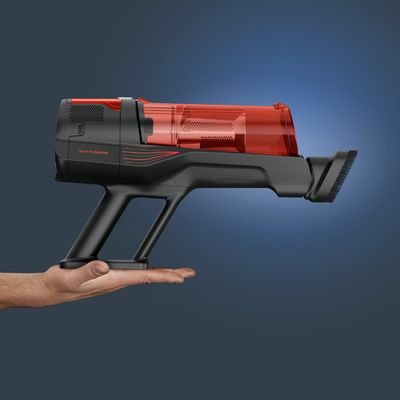 Aspirator vertical fara fir Rowenta X-Force 8.80 Animal RH1871E0, 250 W, 100 air watts, autonomie de pana la 45 minute, iluminare LED, sistem Digital Control, greutate redusa, filtrare pana la 99%, rosu & negru