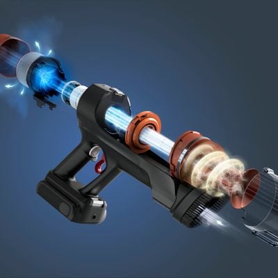 Aspirator vertical fara fir Rowenta X-Force Flex Animal 10.80 RH7A75E0, 300 W, 120 air watts, autonomie 60 minute, recipient praf 0.44L, functie boost, iluminare LED, sistem Smart Control, greutate redusa, filtrare pana la 99.9%, portocaliu & argintiu