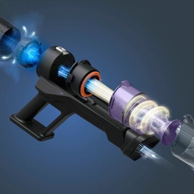 Aspirator vertical fara fir Rowenta X-Pert 5.80 RH5A31E0, 150 W, autonomie de pana la 40 minute, iluminare LED, sistem Digital Control, greutate redusa, filtrare pana la 99%, violet & argintiu