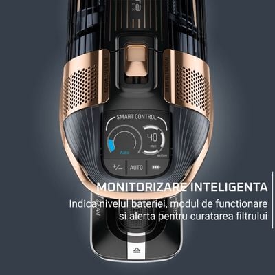 Aspirator vertical fara fir X-Force Flex 15.60 Animal RH99F3WO, 550W, Tehnologie flex, display control, accesorii animal care, stație încărcare, autonomie 160 min, recipient praf 0.9L, functie boost, negru&maro