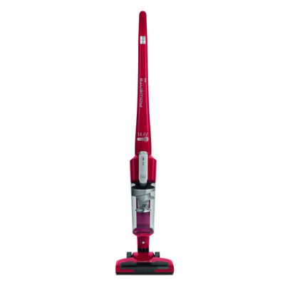 Aspirator vertical Rowenta Air Force Light RH6543WH, autonomie max 30 min, iluminare cu led, recipient 0.65L, filtru spumă, Roșu