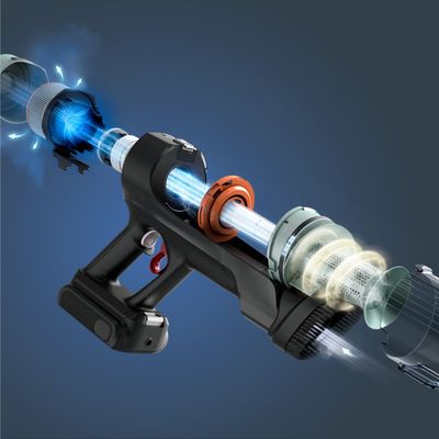 Aspirator vertical Rowenta X-Force Flex 10.80 RH7A35E0, 300 W, 18.5V, autonomie 60 minute, recipient 0.44 L, tehnologie flex, perie cu LED, panou digital SmartControl, filtrare 99.9%, verde & negru