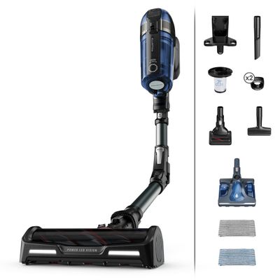 Aspirator vertical Rowenta X-Force Flex 12.60 cu mop Aqua RH98C8WO, 320W, 45 minute autonomie, baza de incarcare, tehnologie flex, Albastru/ negru