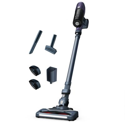 Aspirator vertical Rowenta X-Pert 6.60 Essential RH6838WO, autonomie 45 minute, functie Eco, 100 W, Tehnologie Ciclonica, gri, argintiu