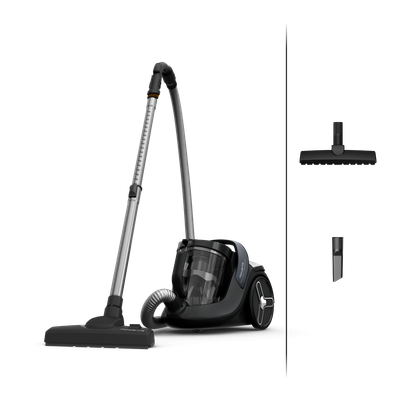 Aspirator fara sac ROWENTA Green Force Cyclonic Effitech&reg; RO7C36EA, 500 W, recipient pentru praf 2.5 L, design eco, filtrare tip HEPA, negru & gri