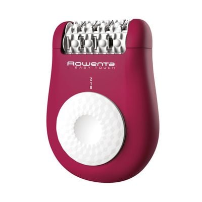 Epilator Rowenta Easy Touch EP1120F1, 2 trepte de viteză, 24 de pensete, sistem de masaj cu bile, accesoriu &icirc;ncepători, roz-&icirc;nchis