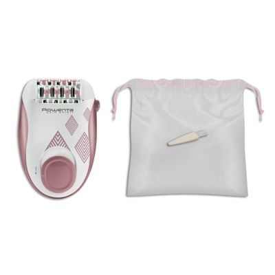 Epilator Rowenta Skin Spirit EP2900F1, 2 trepte de viteză, 24 pensete, sistem de ghidare, sistem de masaj cu bile, roz