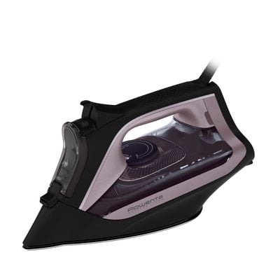 Fier de calcat cu abur Rowenta Rowenta Express DW4345D1. 2600 W, jet de abur 200 g/min, abur variabil 0-40 g/min, rezervor apa 250 ml, talpa Microsteam 350 Laser, functie antipicurare, abur vertical, mod Eco, negru & roz