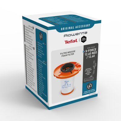 Filtru din spuma Rowenta ZR009014, compatibil cu aspiratoarele verticale Rowenta X-Force Flex 12.60 NEO si 13.60, seriile RH9LCxx, RH9ADxx, RH9A7xx