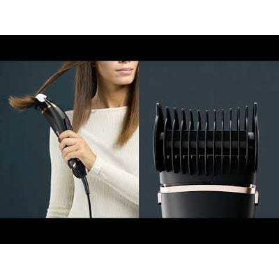 Uscator de par Rowenta Ultimate Experience Air Motion CF8C20E0, 1300W, 3 trepte viteza, 3 trepte temperatura, concentrator 5 mm, jet de aer rece, husa de depozitare, negru & roz