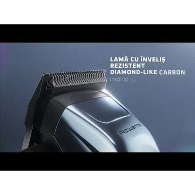 Aparat de tuns pentru contur si detalii Rowenta Barber Experience TN1851E0, lame inox, 6500 rpm, autonomie 90 minute, 0.5 - 5 mm,incarcare rapida, negru & gri