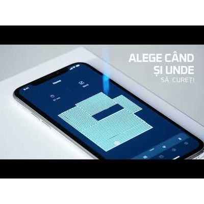 Aspirator robot Rowenta X-Plorer Serie 240 AI+ RR9695WH, aspirator si mop, autonomie 120 min, recipient praf 0.35L, statie de incarcare si golire praf, mop Smart Aqua Power, negru