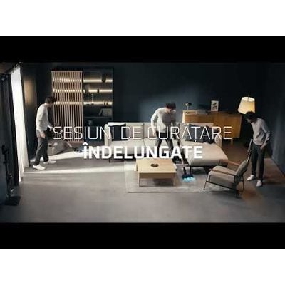 Aspirator vertical Rowenta X-Force Flex 16.60 Aqua RH9CD9E0, 780W, autonomie 120 min, tehnologie flex, display control, accesorii animal care, statie incarcare, recipient praf 0.65L, perie cu LED, roz&negru 