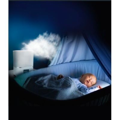 Umidificator Rowenta Aqua Boost HU4020F0, acoperire 50 m2, flux de aer de 380 ml/h, rezervor 2.5L, ecran LED, timer, Alb/argintiu