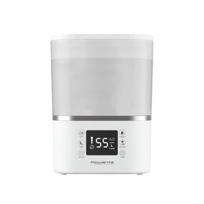 Umidificator Rowenta Aqua Boost HU4020F0, acoperire 50 m2, flux de aer de 380 ml/h, rezervor 2.5L, ecran LED, timer, Alb/argintiu