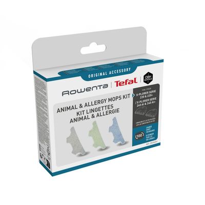 Kit 3 mopuri din microfibra Rowenta ZR294001, compatibil cu aspiratoarele robot Rowenta X-Plorer 220, 220+, 240 AI, 240 AI+, seriile RR94xx, RR96xx