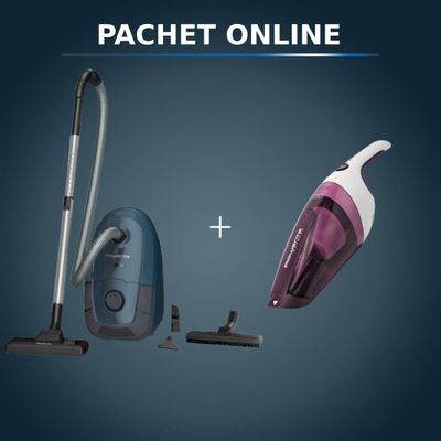 Pachet PROMO Aspirator cu sac Rowenta Power XXL RO3125EA & Aspirator de mana Rowenta Extenso Dry AC232001