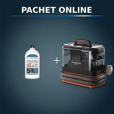 Pachet PROMO Aspirator cu spalare Rowenta Clean IT IN5011F0 si Detergent lichid Rowenta XD5320F0 pentru textile, covoare si pete animale de companie, 1 litru