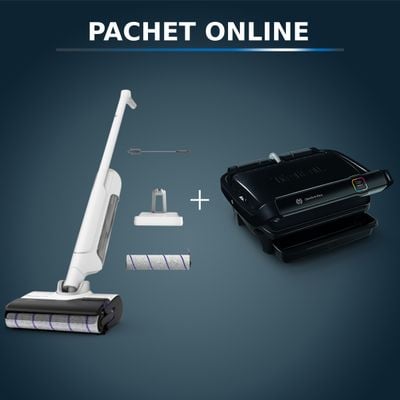 Pachet PROMO Aspirator cu spalare Rowenta X-Clean 10 GZ7540WO & Gratar electric OptiGrill Elite GC750830