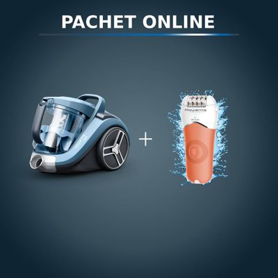 Pachet PROMO Aspirator fără sac Rowenta Compact Power XXL RO4B11EA & Epilator Rowenta Aqua Soft EP4920F0