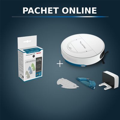 Pachet PROMO Aspirator robot Rowenta X-Plorer S130 AI RR9067WH & Kit de 3 mopuri din microfibra ZR130001