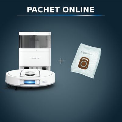 Pachet PROMO Aspirator robot Rowenta X-Plorer Serie 580 Max RR9547E0 & Set 4 saci de aspirator Rowenta Hygiene+ Animal Care ZR200740