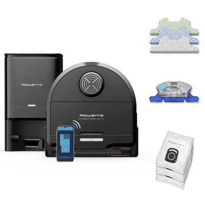 Pachet PROMO Aspirator robot Rowenta X-Plorer Serie 240 AI+ RR9695WH & Set filtru & perie laterala Rowenta ZR294002