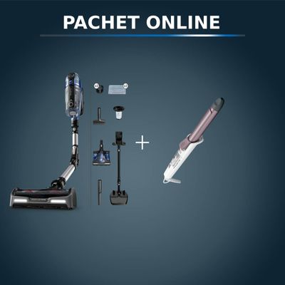 Pachet PROMO Aspirator vertical fără fir Rowenta X-Force Flex 14.6 Aqua RH99C3WO & Ondulator Rowenta Premium Care Precious Curls CF3460F0