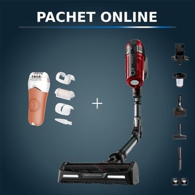 Pachet PROMO Aspirator vertical fără fir Rowenta X-Force Flex 12.60 RH98A8WO si Epilator Rowenta Aqua Soft EP4920F0