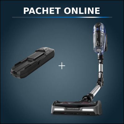 Pachet PROMO Aspirator vertical fara fir Rowenta X-Force Flex 14.6 Aqua RH99C3WO si Baterie Rowenta ZR009702, cu autonomie extinsa