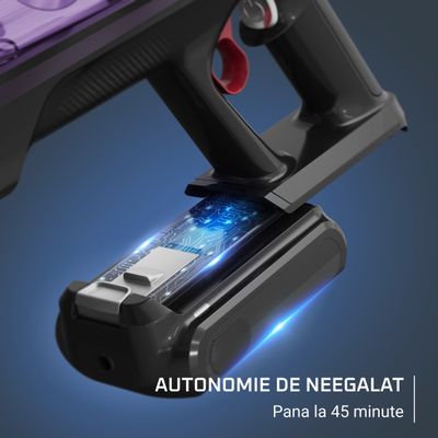 Pachet PROMO Aspirator vertical Rowenta X-Force Flex 9.60 Allergy RH2048WO & Peria rotativă cu aer cald Rowenta Karl Lagerfeld Pro Stylist CF961LF0