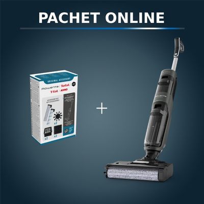 Pachet PROMO Aspirator cu spalare Rowenta X-Clean 4 GZ5037WO & Kit accesorii role si filtre Rowenta ZR335A00