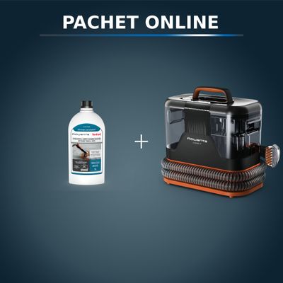 Pachet PROMO Aspirator tapiterie Rowenta Clean IT IN5011F0 si Detergent lichid Rowenta XD5310F0 pentru textile si covoare, 1 litru