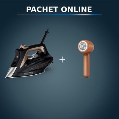 Pachet PROMO Fier de calcat cu abur Rowenta Eco Intelligence DW6341D1 & Aparat pentru indepartarea scamelor Rowenta Easy Care JA8001E0