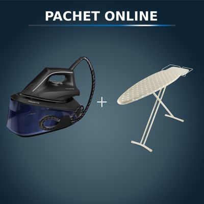 Pachet PROMO Statie de calcat Rowenta Easy Steam VR5121F0 & Masa de calcat Tefal TI1200E1