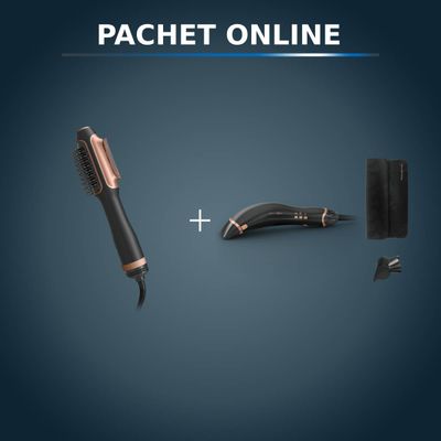 Pachet PROMO Uscător de păr și perie cu aer cald Rowenta Reverso 2 &icirc;n 1 CF9840F0 & Uscător de păr Rowenta Ultimate Experience Air Motion CF8C20E0