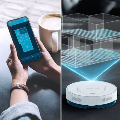 Pachet PROMO Aspirator robot Rowenta X-Plorer S130 AI RR9067WH & Uscator de par compact Rowenta Nano HY8140F0