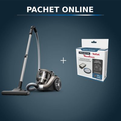 Pachet PROMO Aspirator fara sac Rowenta Compact Power XXL RO4B50EA & Kit de filtrare Rowenta ZR780000, compatibil RO48XX