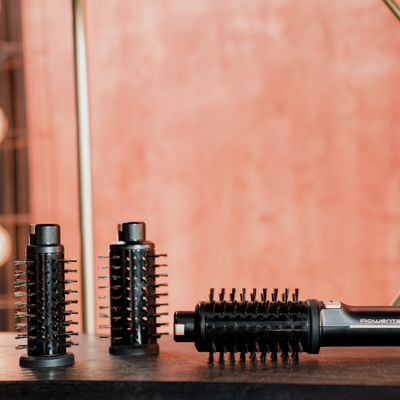 Peria rotativă cu aer cald Rowenta Ultimate Experience CF9620F0, 3 trepte temperatura, Funcția avansată Style Assist, Negru/ Auriu