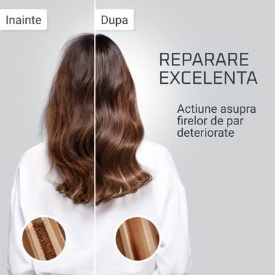 Perie de par reparatoare cu abur Rowenta Hair Therapist™ CF9920F0, 165 W, tehnologie Thermal Care, invelis Keratin, oprire automata, afisaj LED, alb
